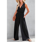 Women's Black V Jumpsuit