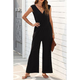 Women's Black V Jumpsuit