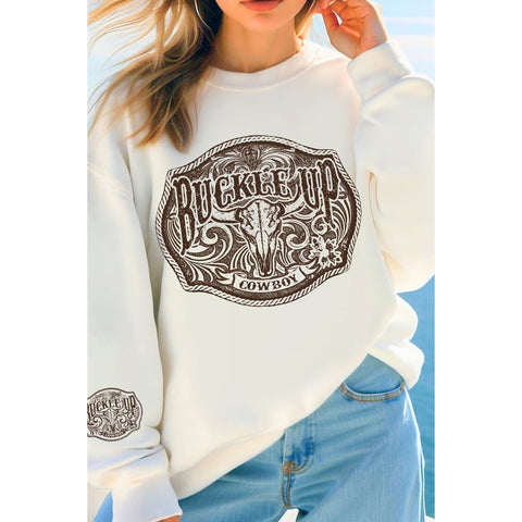 Buckle Up Cowboy Crew Neck