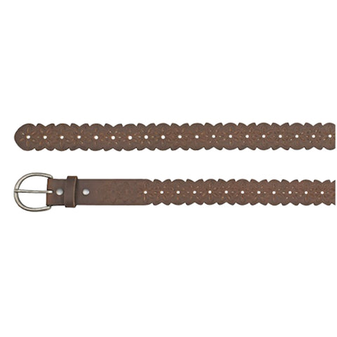 Catchfly Women's Laser Cut Brown Belt