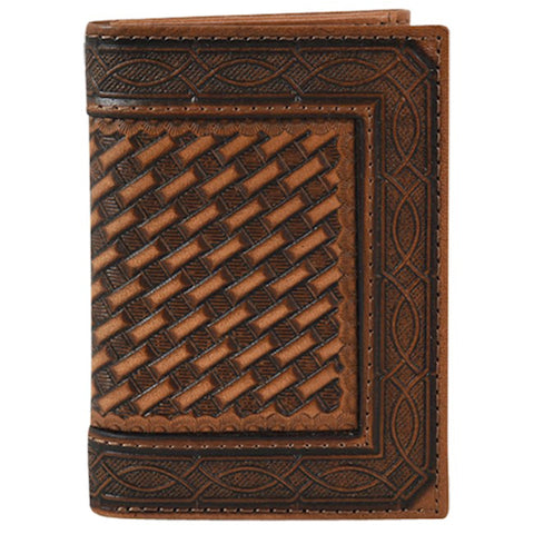 Justin Men's Whipstitch Trifold Wallet