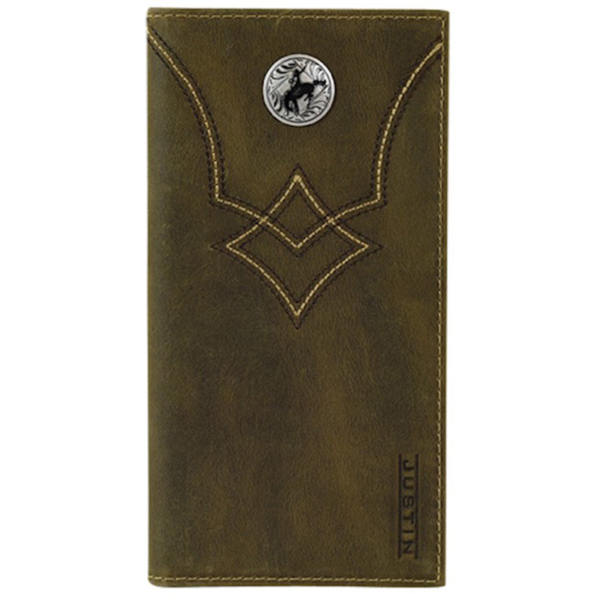 Justin Rodeo Wallet Brown Stitch Western Edge, Ltd.