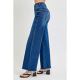 Risen Tummy Control Mid Rise Wide Leg Jeans