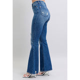 Judy Blue Women's Contrast Wash Destroy Flare Jeans