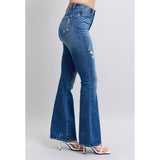 Judy Blue Women's Contrast Wash Destroy Flare Jeans