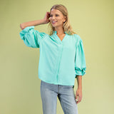 Emerald 3/4 Ballon Sleeve Blouse
