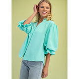 Emerald 3/4 Ballon Sleeve Blouse