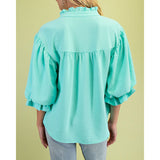 Emerald 3/4 Ballon Sleeve Blouse