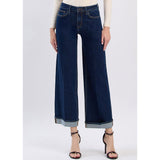 Vervet High Rise Cuffed Ankle Wide Jeans