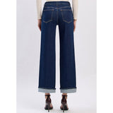 Vervet High Rise Cuffed Ankle Wide Jeans