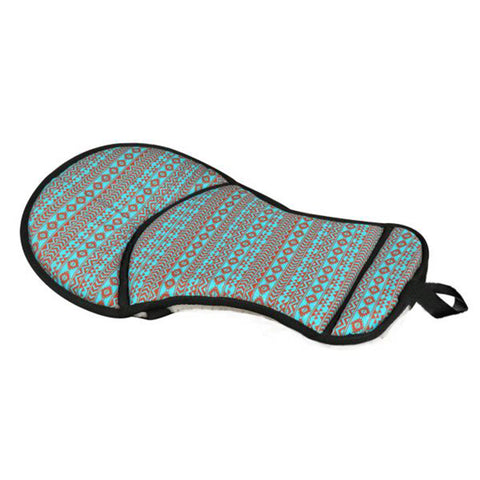 Brown and Teal Aztec print fleece seat saver
