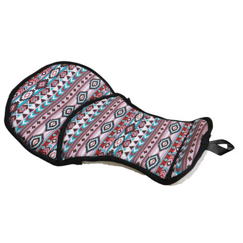 Pink/Red Navajo aztec printed saddle seat saver 