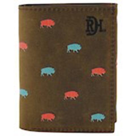 Red Dirt Hat Co. Trifold Bison Pattern Wallet