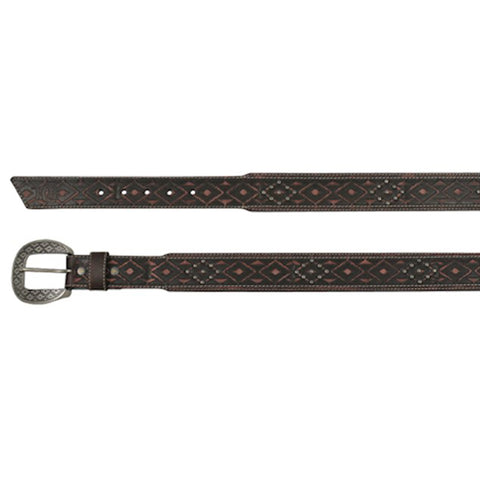 Red Dirt Men's Tooled Studded Belt