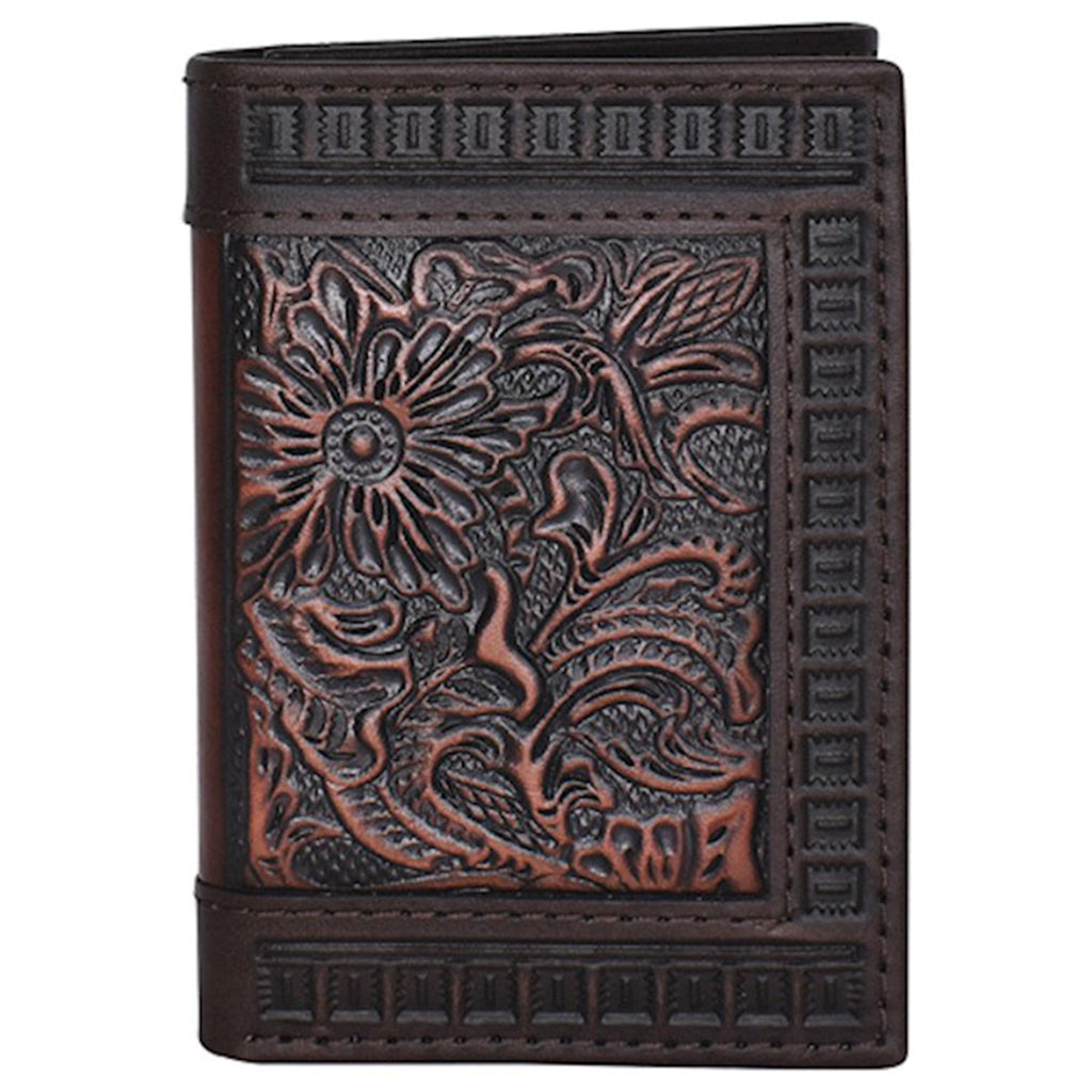 Justin Men's Trifold Tooled Wallet
