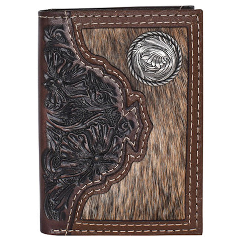 Justin Men's Hair On Trifold Wallet