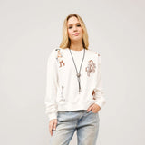Western Motif Embroidered Graphic Sweatshirt