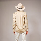 Women's Taupe Embroidered Western Shirt