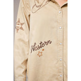 Women's Taupe Embroidered Western Shirt