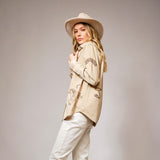 Women's Taupe Embroidered Western Shirt