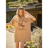 Close up of lifestyle view of dress