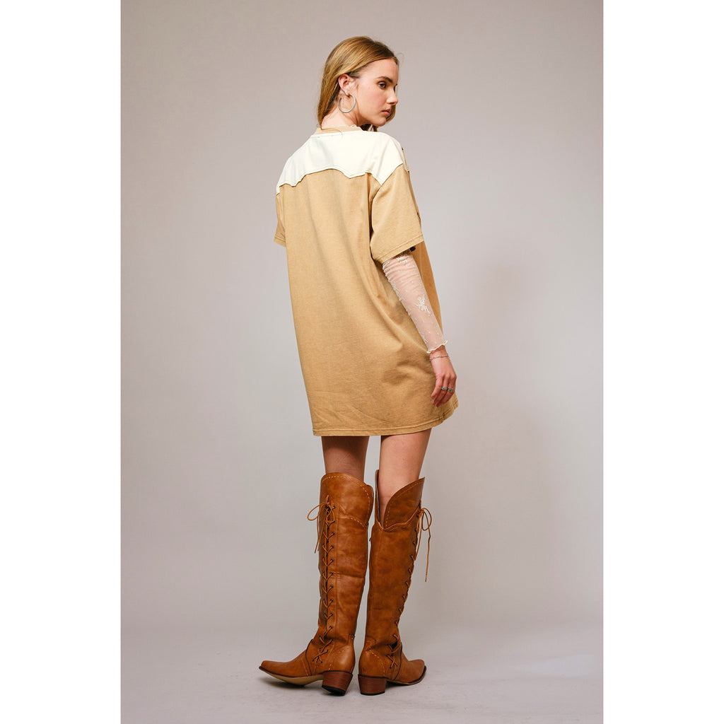Blue B Women's Taupe Rodeo Embroidery Dress Blue B Women's Taupe Rodeo Embroidery Dress