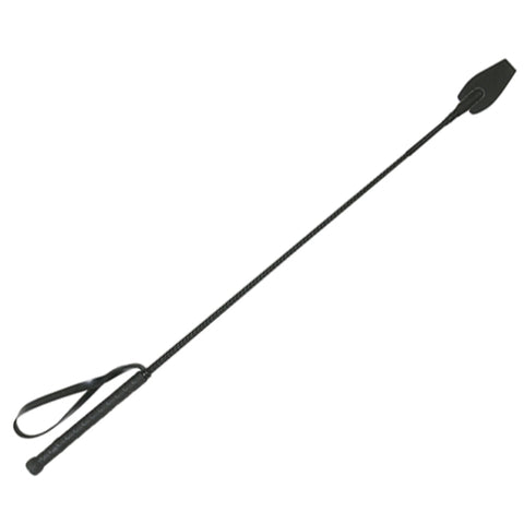 Diagonal crop whip with end flap.