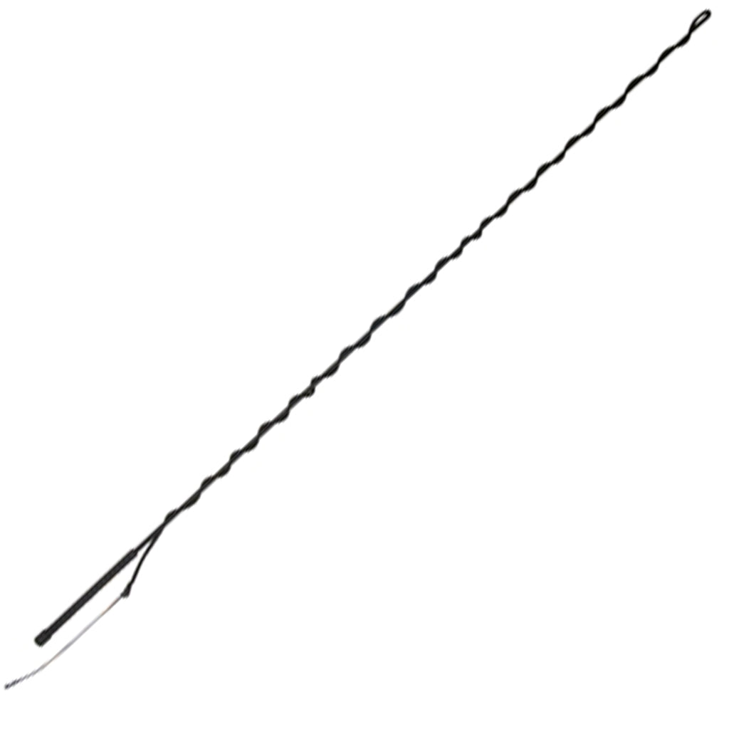 Diagonal view of 65" trotter whip with the loose whip wrapped around the solid base. 