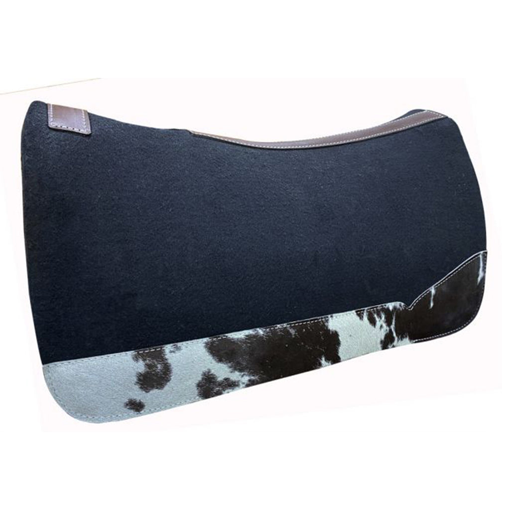 Black Felt pad with cowhide leather trim