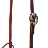 Close up of Antiqued Silver & Copper Floral Buckles