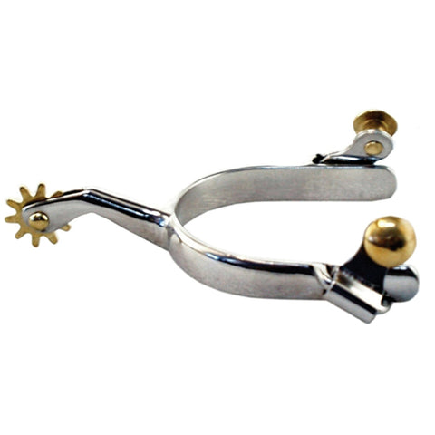Side view of Silver and Gold spurs. 