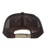 Hooey tan and brown trucker cap featuring a mesh back, and adjustable snapback closure.