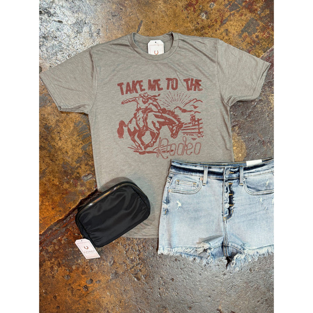 Take Me to the Rodeo T-shirt with a Bronc Rider Graphic