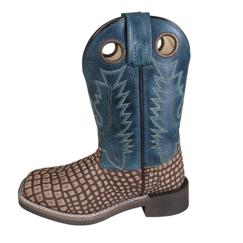 Smoky Mountain Kid's Brown Reptile Dark Turquoise Boots