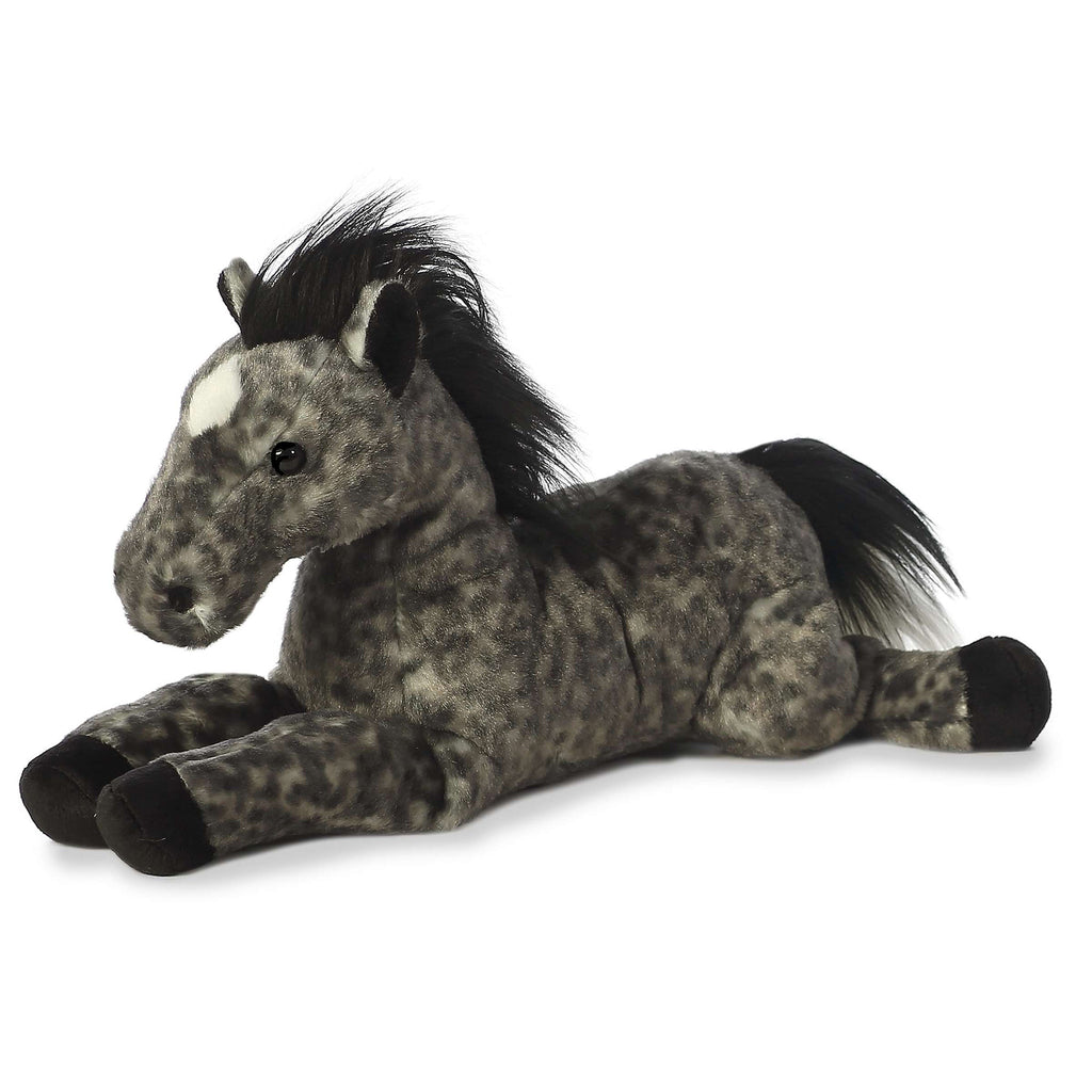 12" Grey Speckled Stuffed Horse