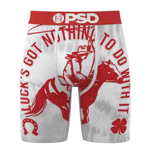 PSD® Men’s Down On Luck Underwear featuring bold graphic design and breathable contoured pouch.