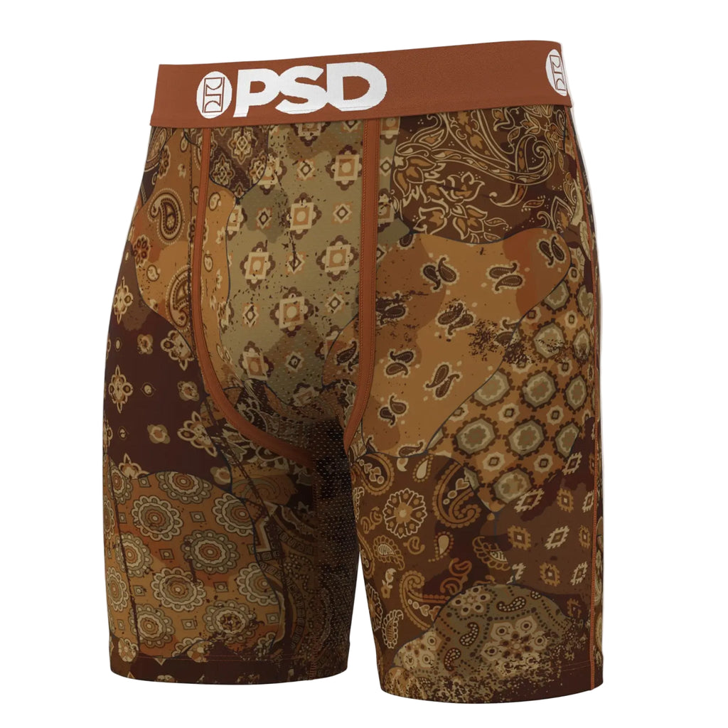PSD® Men’s Coco Paisley Underwear featuring vibrant paisley print and breathable MicroMesh pouch