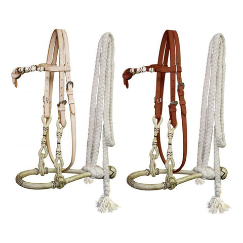  Rawhide Core Show Bosal with Cotton Mecate Rein