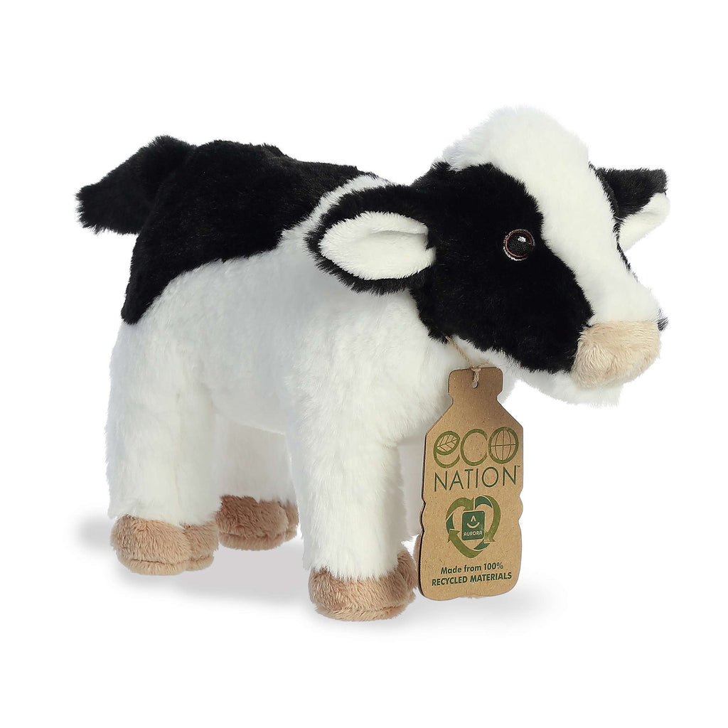 Black and White 10" Stuffed Cow