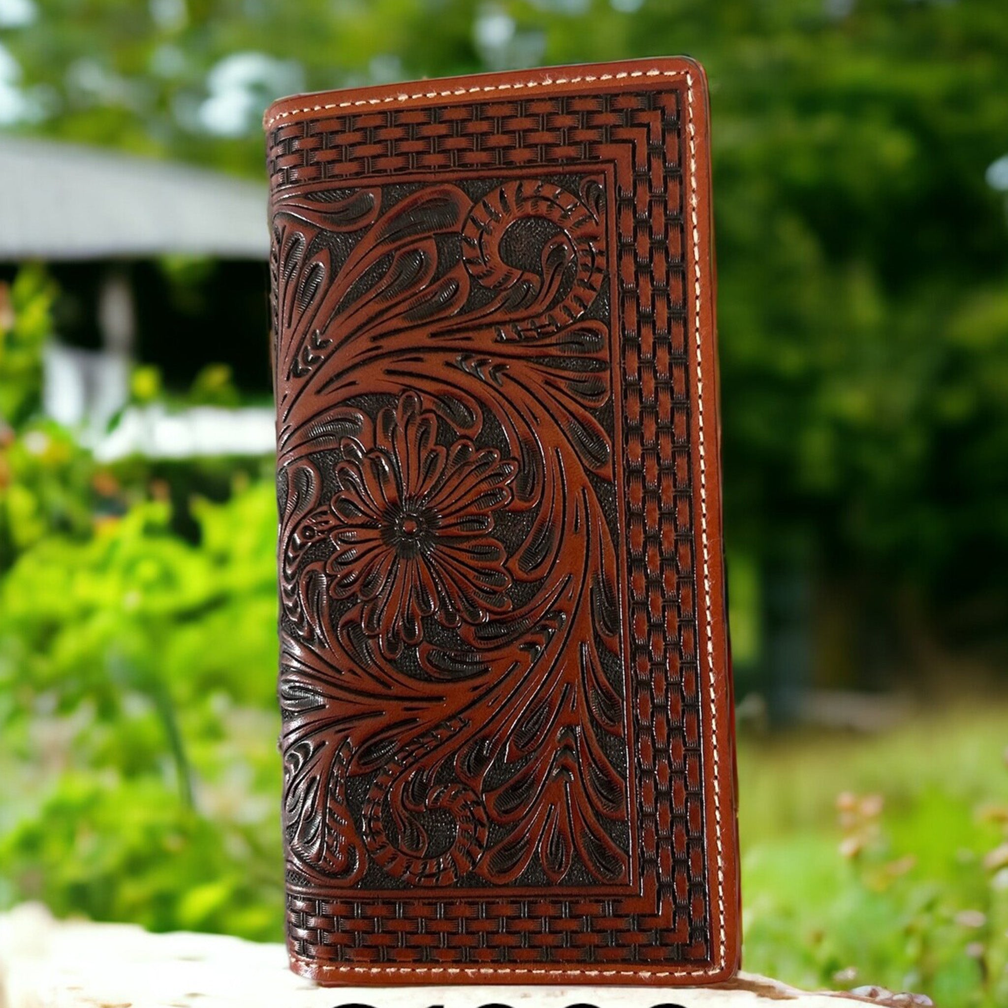 Ranger Belt Tooled Wallet/Checkbook Cover - Main Image