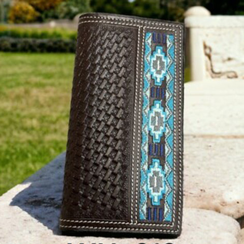Ranger Belt Co. Blue Embroidered Rodeo Wallet