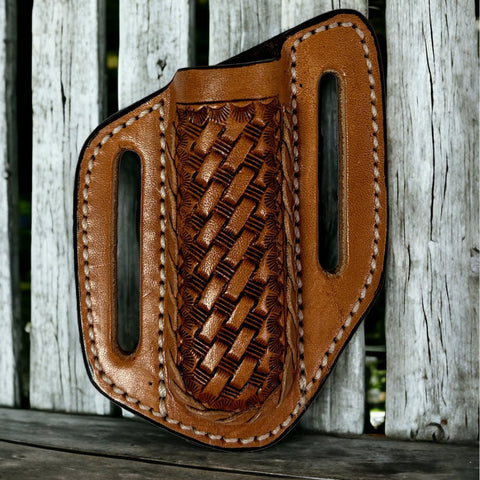 Twisted X Basket Weave Braided Contour Knife Sheath