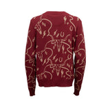 Women's Wine Colored Ainsley Sweater Back View