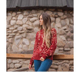 Women's Wine Colored Ainsley Sweater Side View