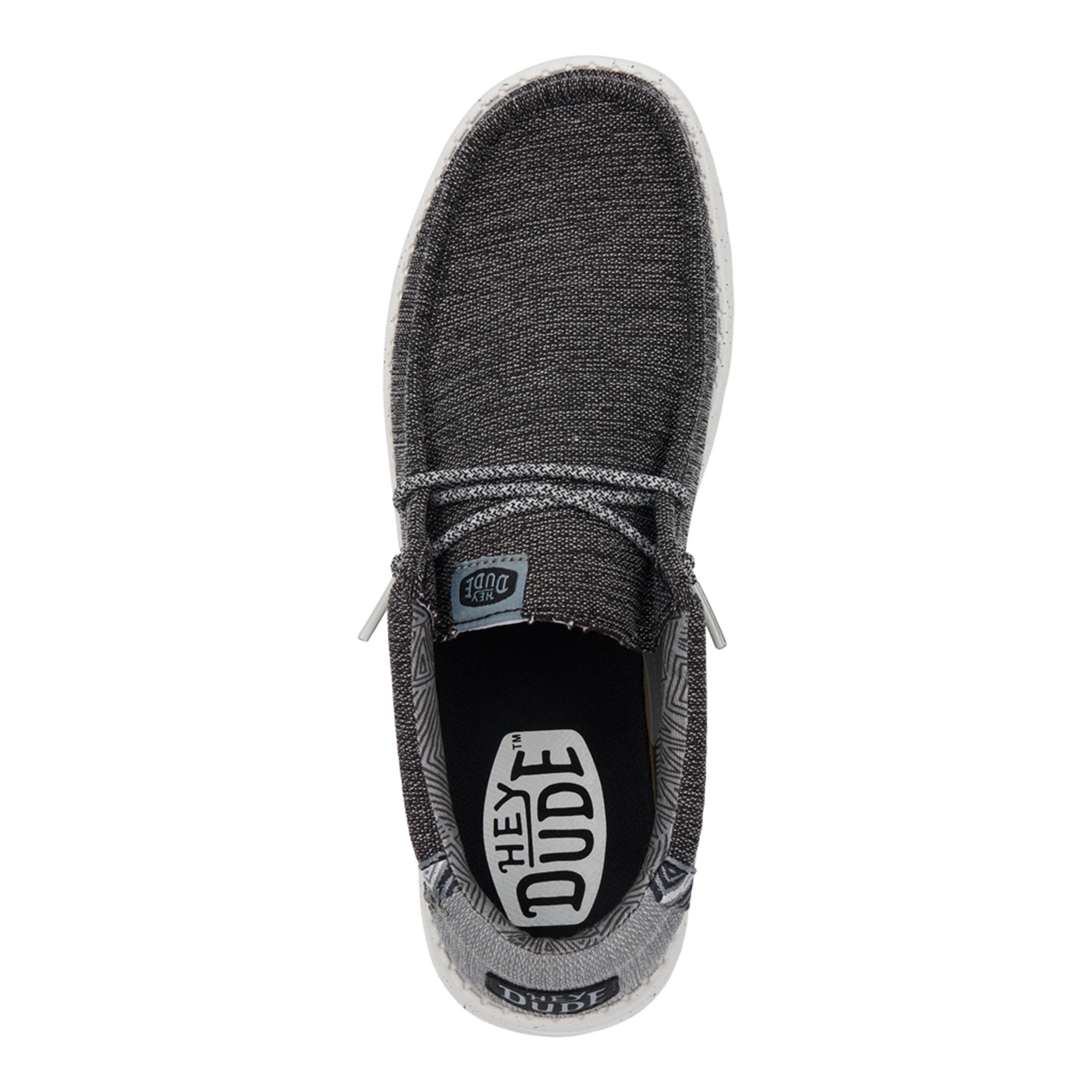 Hey Dude Wally in Pilot Heather Black Lace Up Lightweight Boho Coastal Beach Amazon.com | HEYDUDE Wally Drift Classic - Black/White | Golf main image 2