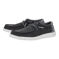 Hey Dude Wally in Pilot Heather Black Lace Up Lightweight Boho Coastal Beach Amazon.com | HEYDUDE Wally Drift Classic - Black/White | Golf main image 4
