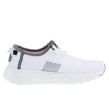 Hey Dude women's sirocco w sport stripe white slip on side view