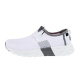 Hey Dude women's sirocco w sport stripe white slip on side view