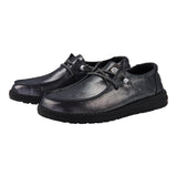 Metallic Shine Black Slip-on Shoes