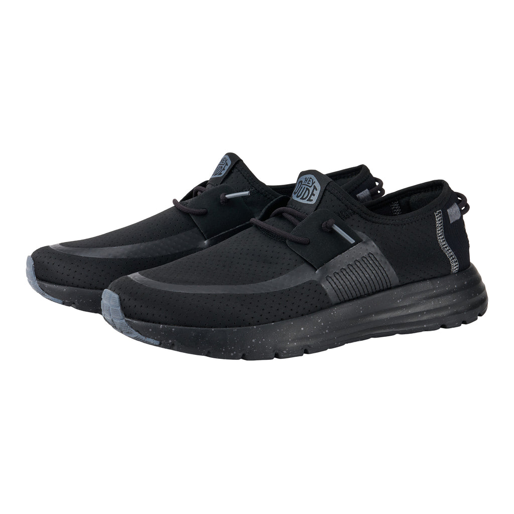 Hey Dude Men's Black Mesh Sneakers